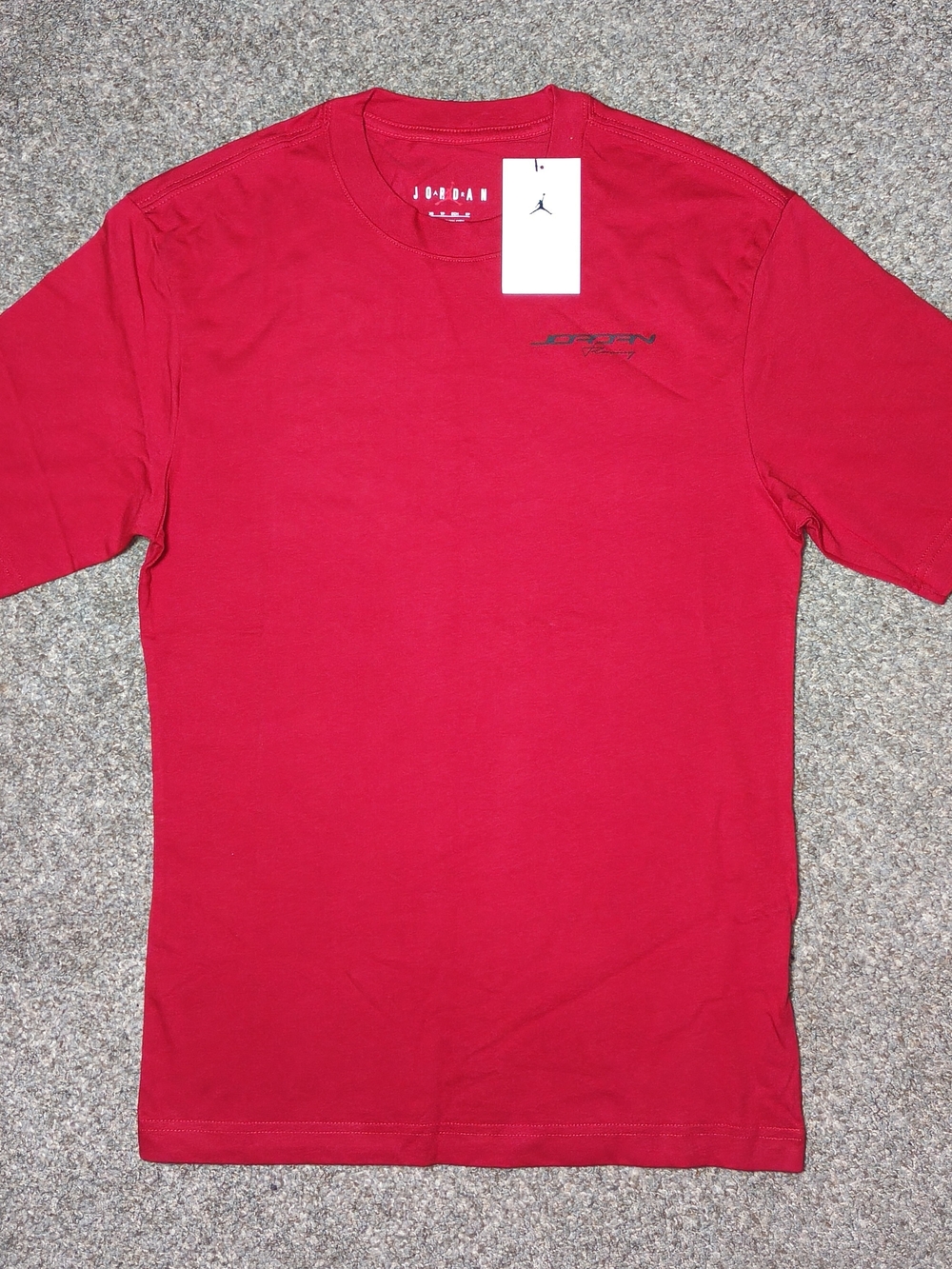 Jordan Men's Red Short-Sleeve Crewneck Tee with Subtle Logo